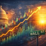 US Federal Reserve policy shift concept showing financial charts, US Capitol, and market indicators