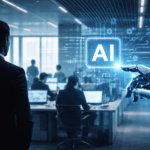 AI automation replacing white-collar jobs in modern corporate office environment