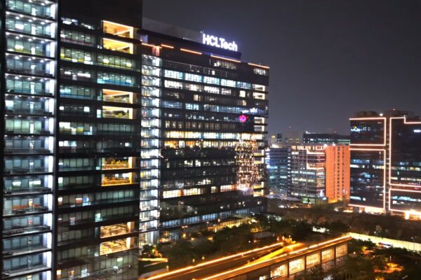 Hyderabad HITECH City skyline representing Telangana’s growing AI, semiconductor, and data-centre ecosystem
