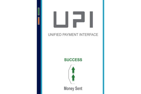 Indian customer making a digital payment using UPI on a smartphone.