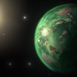 Artist illustration of a newly discovered Earth-like exoplanet in the habitable zone.