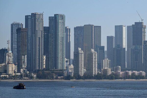 India economic growth skyline representing rising GDP and financial expansion