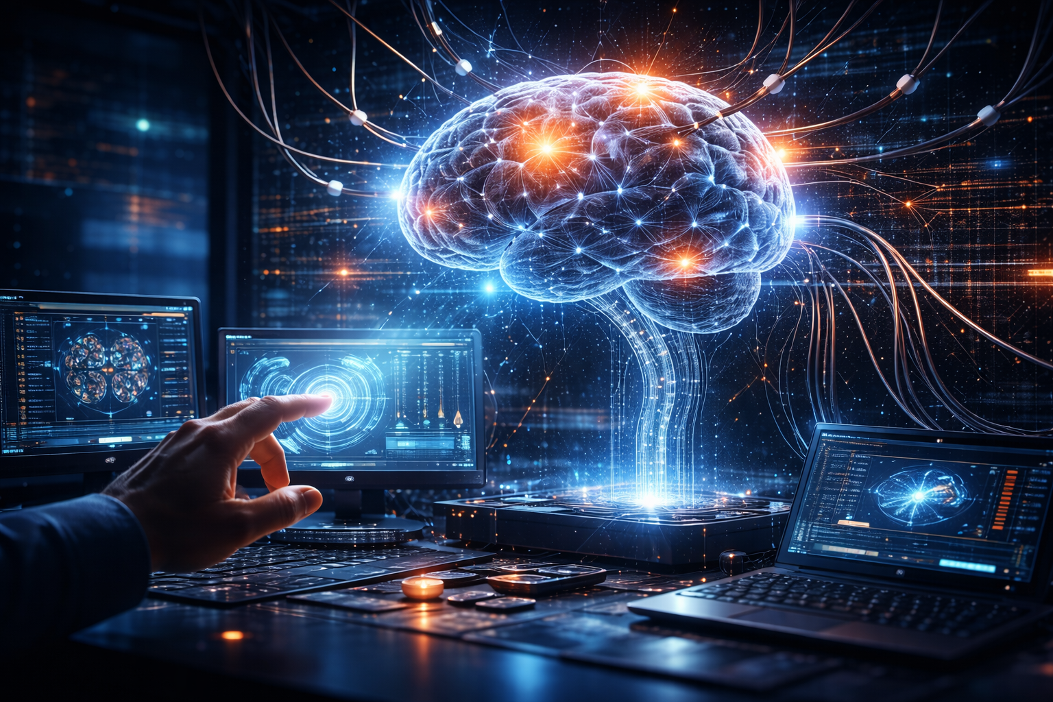 Human brain digitally connected to devices through neural signals