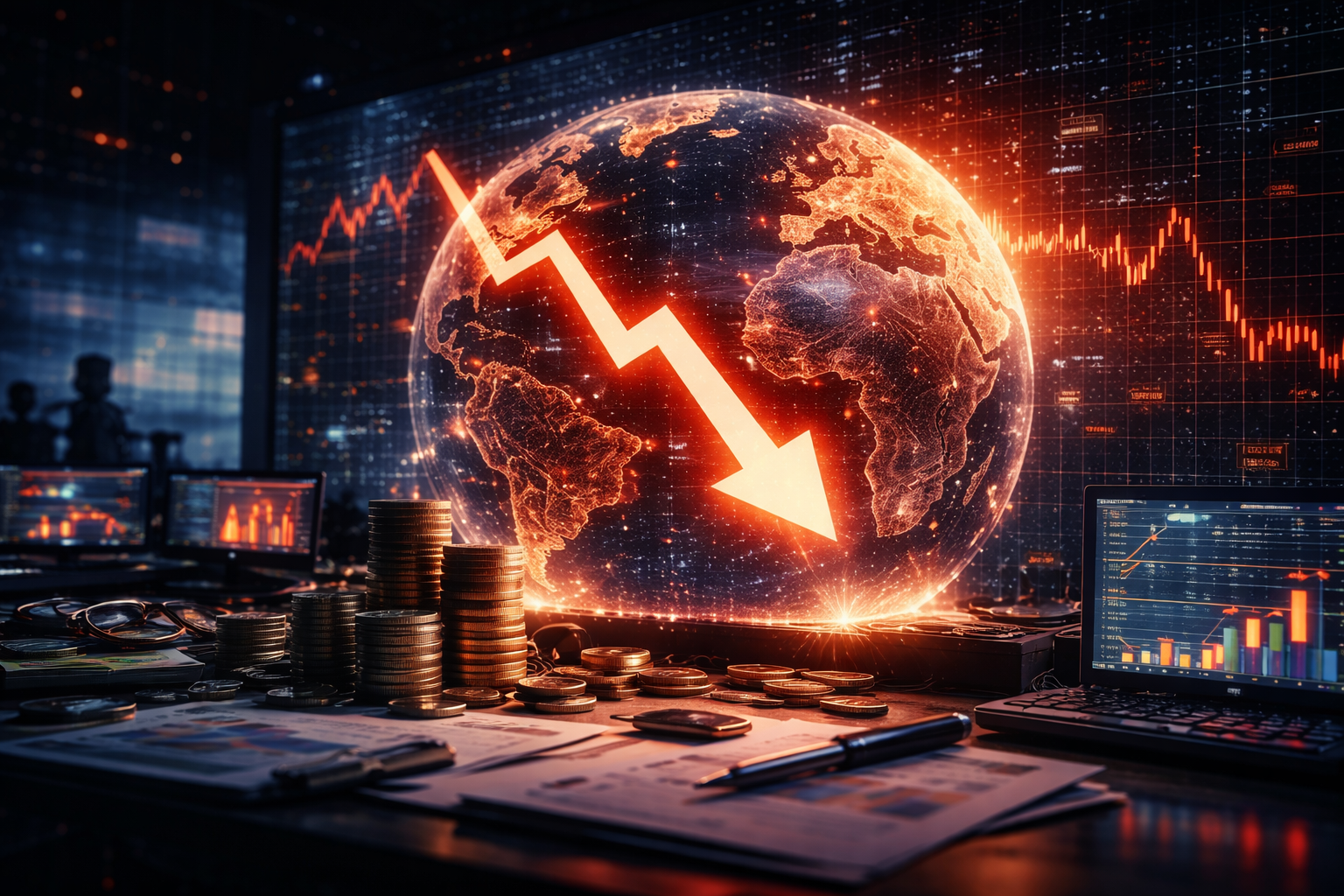 Global economic slowdown with declining markets and financial uncertainty