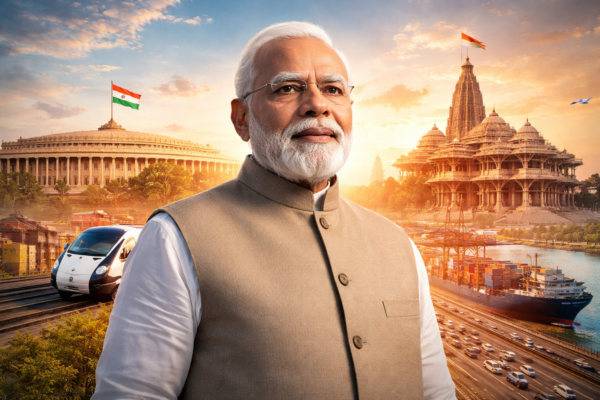 Narendra Modi leadership representing India’s development, governance reforms, and infrastructure growth