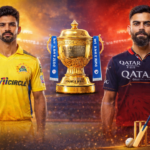 IPL cricket match in a packed stadium showcasing high-intensity gameplay and crowd excitement