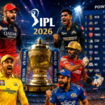 IPL 2026 playoff race cricket stadium with teams fighting for qualification