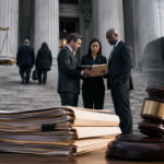 Kilmar Abrego Garcia court case concept with US federal courthouse, immigration documents and legal justice theme
