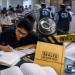 NEET paper leak latest update with students preparing for re-exam and exam security investigation concept