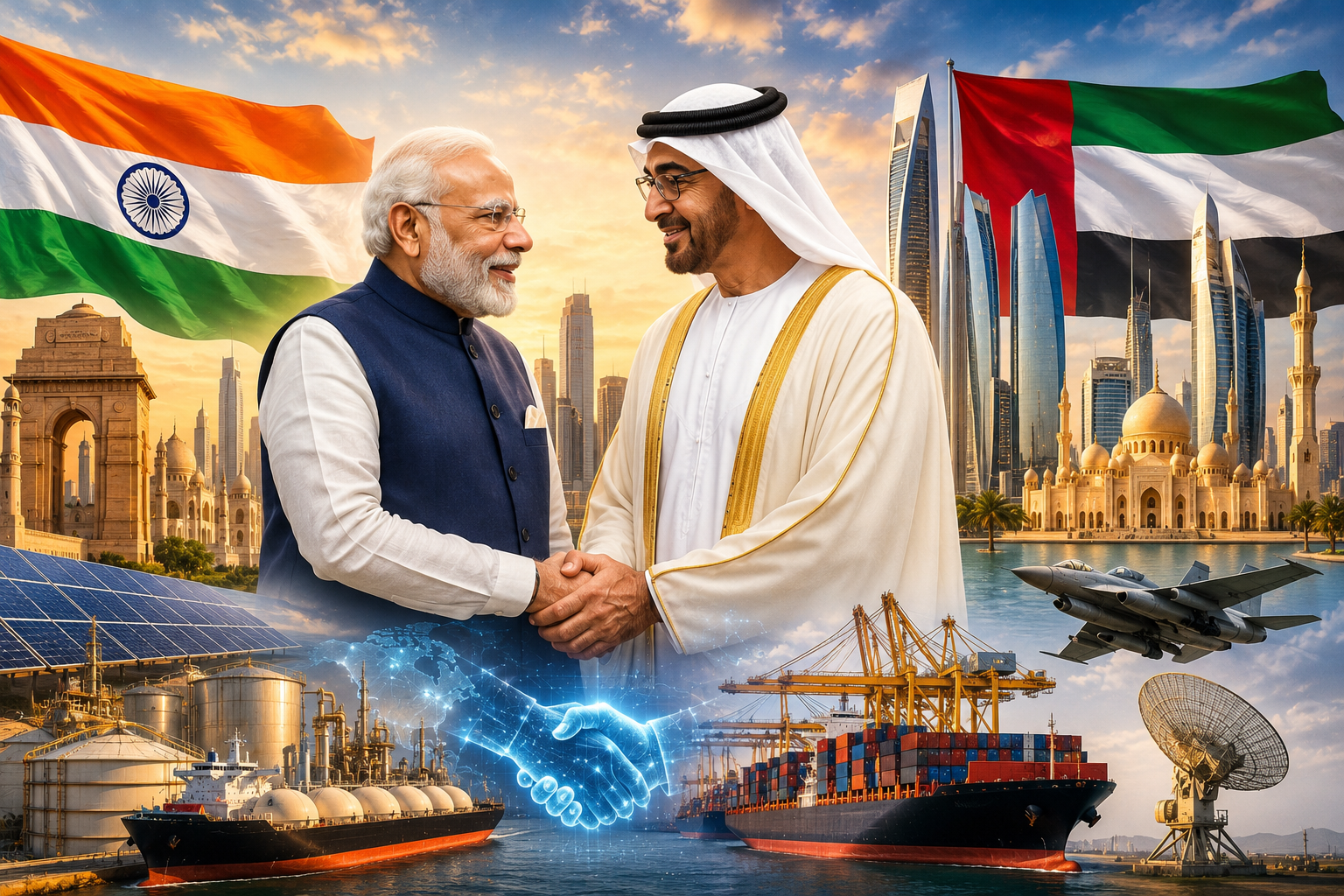 PM Modi UAE visit India UAE energy trade defence partnership concept
