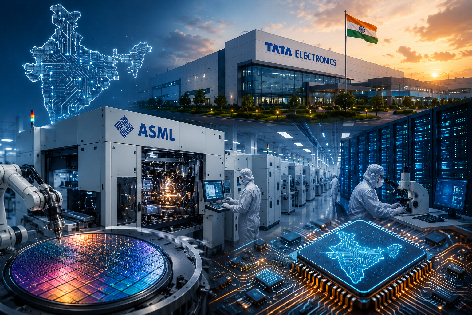 Tata ASML semiconductor partnership India chip manufacturing fab concept