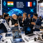 Indian deep-tech startups showcasing AI, semiconductor and space innovation at Bharat Innovates 2026 in France.