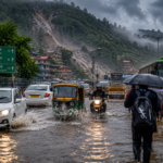 Heavy monsoon rain causes waterlogging and travel disruption across several Indian states.