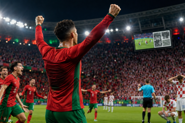 Portugal football fans celebrating dramatic World Cup knockout win