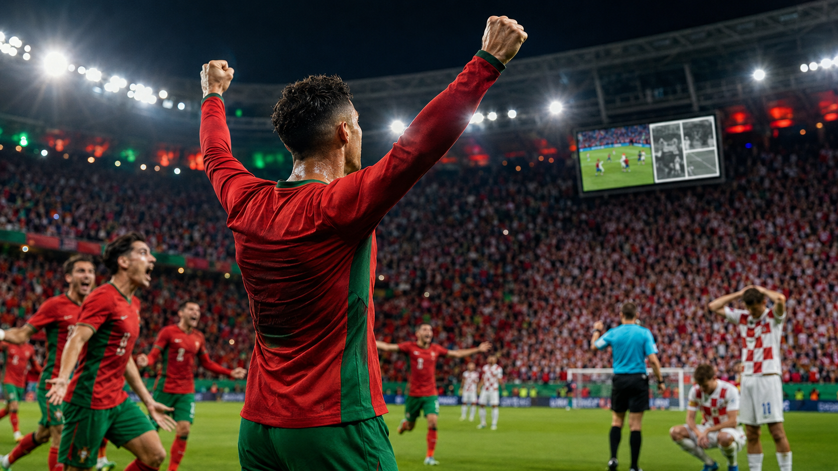 Portugal football fans celebrating dramatic World Cup knockout win